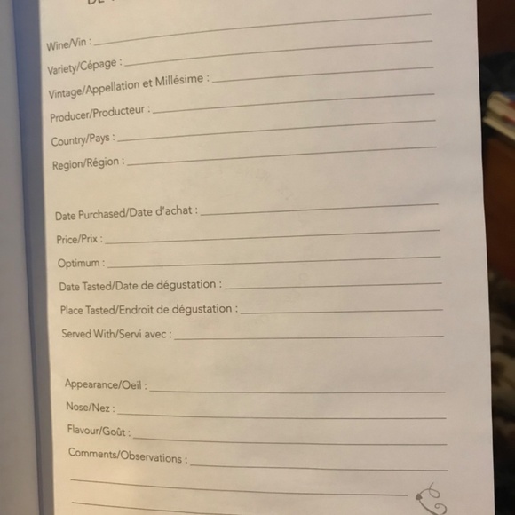 A wine journal book with a leather-like cover. - Picture 6 of 12